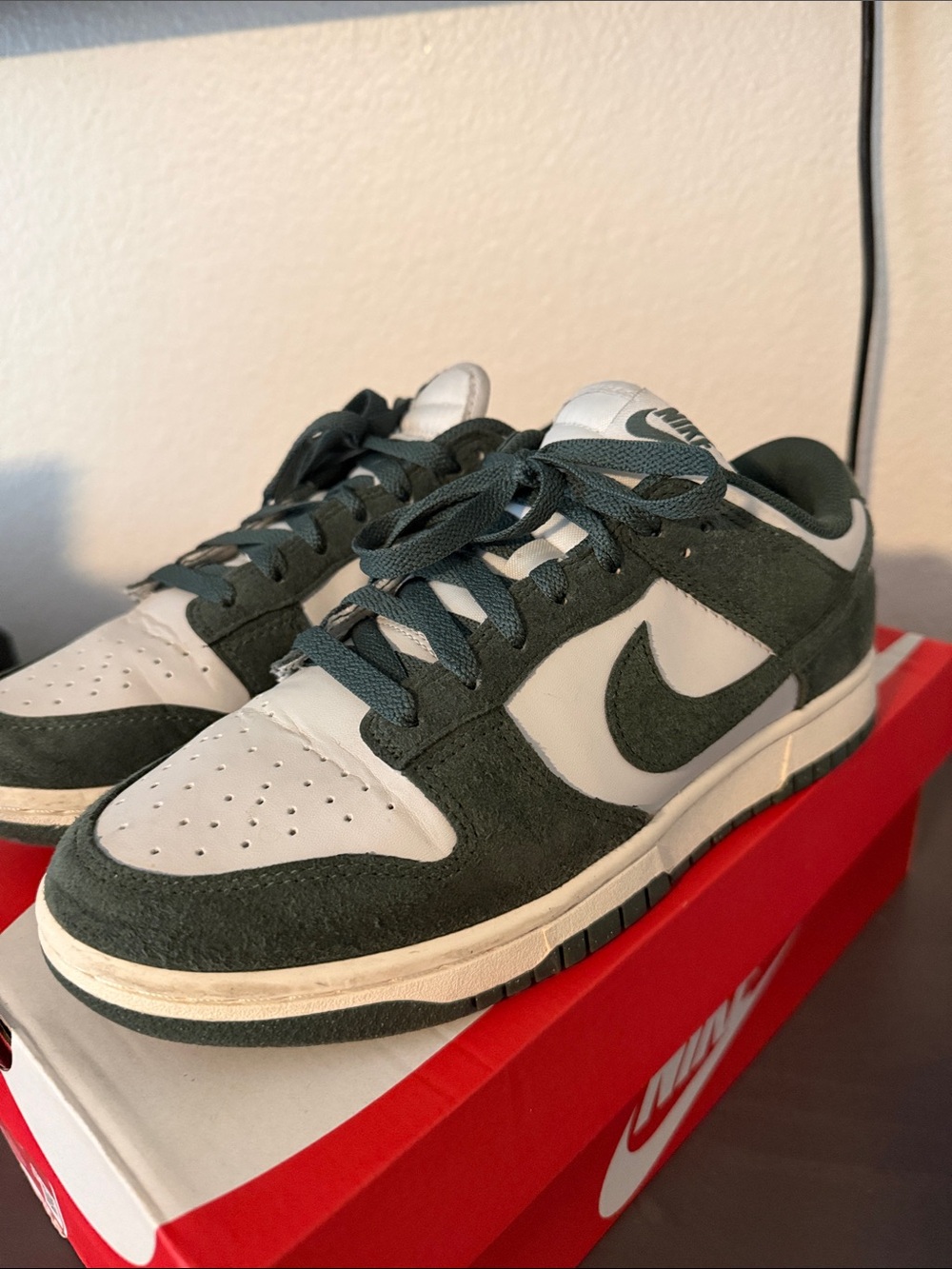 Nike Men’s Low-Top Sneakers — White & Dark Green